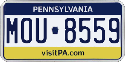 PA license plate MOU8559