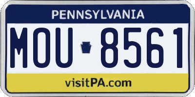 PA license plate MOU8561