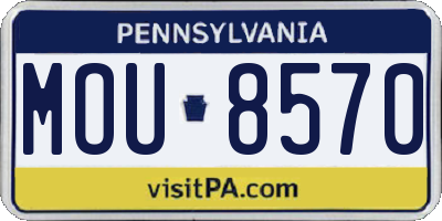 PA license plate MOU8570