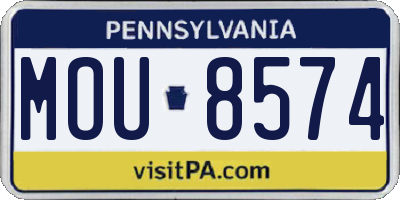 PA license plate MOU8574