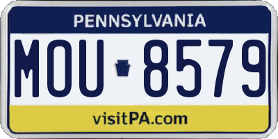 PA license plate MOU8579