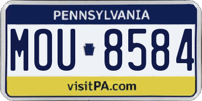 PA license plate MOU8584