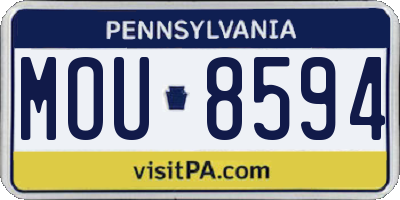 PA license plate MOU8594