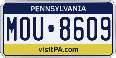 PA license plate MOU8609