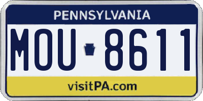 PA license plate MOU8611