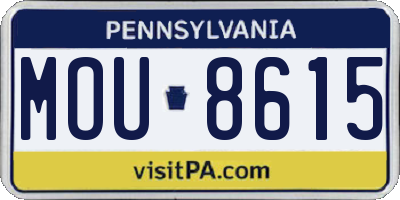 PA license plate MOU8615