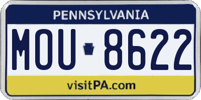 PA license plate MOU8622