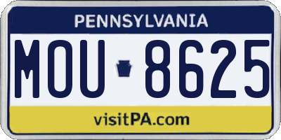 PA license plate MOU8625
