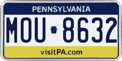 PA license plate MOU8632