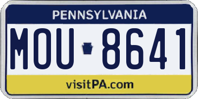 PA license plate MOU8641