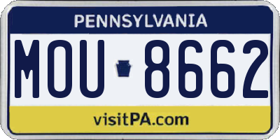 PA license plate MOU8662