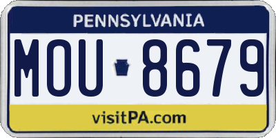 PA license plate MOU8679