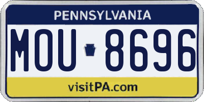 PA license plate MOU8696