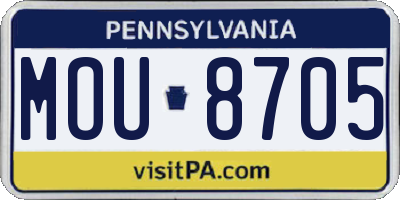 PA license plate MOU8705