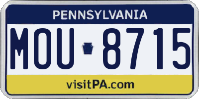 PA license plate MOU8715