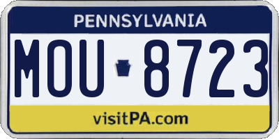 PA license plate MOU8723