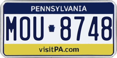 PA license plate MOU8748