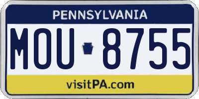 PA license plate MOU8755