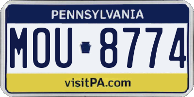 PA license plate MOU8774