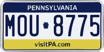 PA license plate MOU8775