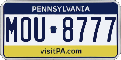PA license plate MOU8777