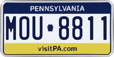 PA license plate MOU8811