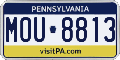 PA license plate MOU8813