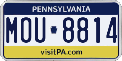 PA license plate MOU8814