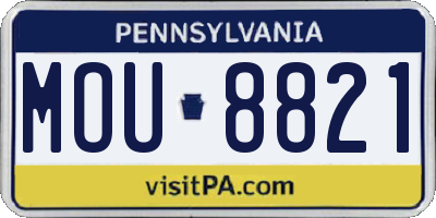PA license plate MOU8821