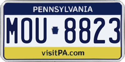 PA license plate MOU8823