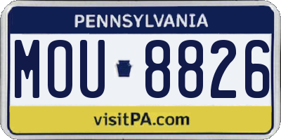 PA license plate MOU8826