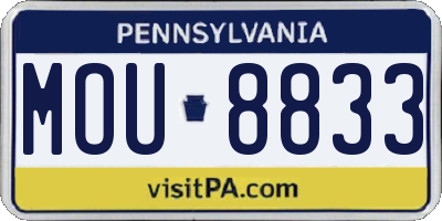 PA license plate MOU8833