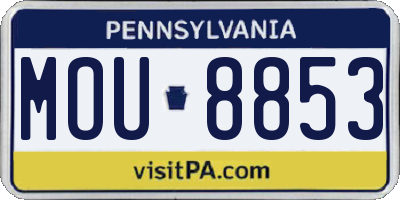 PA license plate MOU8853