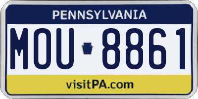 PA license plate MOU8861