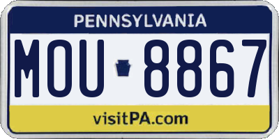 PA license plate MOU8867