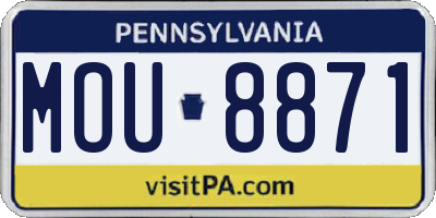 PA license plate MOU8871