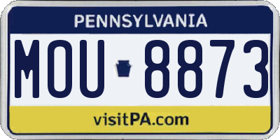 PA license plate MOU8873