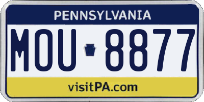 PA license plate MOU8877