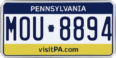 PA license plate MOU8894