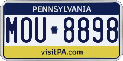 PA license plate MOU8898