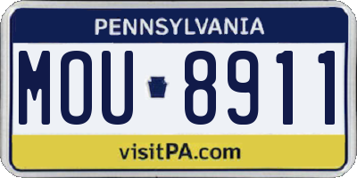 PA license plate MOU8911