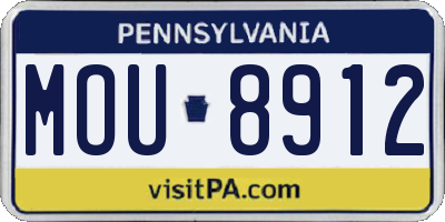 PA license plate MOU8912