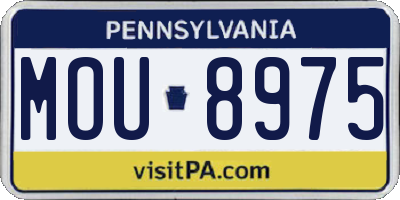 PA license plate MOU8975