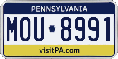 PA license plate MOU8991