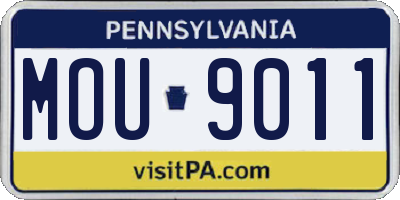 PA license plate MOU9011
