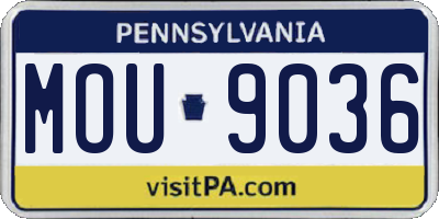 PA license plate MOU9036