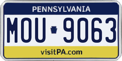PA license plate MOU9063