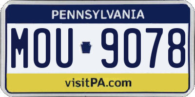 PA license plate MOU9078