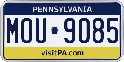 PA license plate MOU9085