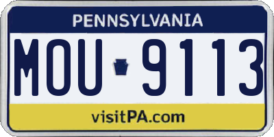 PA license plate MOU9113